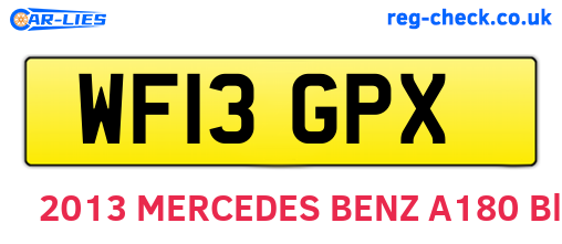 WF13GPX are the vehicle registration plates.