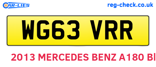 WG63VRR are the vehicle registration plates.
