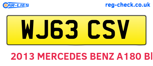 WJ63CSV are the vehicle registration plates.