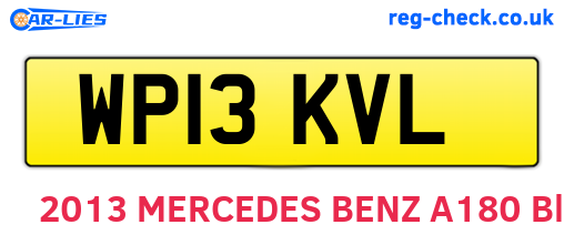 WP13KVL are the vehicle registration plates.
