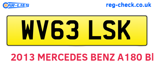 WV63LSK are the vehicle registration plates.