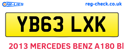 YB63LXK are the vehicle registration plates.