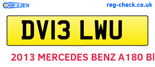 DV13LWU are the vehicle registration plates.