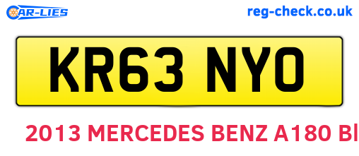 KR63NYO are the vehicle registration plates.