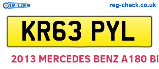 KR63PYL are the vehicle registration plates.