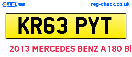KR63PYT are the vehicle registration plates.