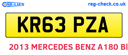 KR63PZA are the vehicle registration plates.