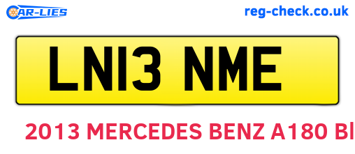 LN13NME are the vehicle registration plates.