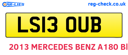LS13OUB are the vehicle registration plates.