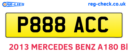 P888ACC are the vehicle registration plates.