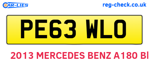 PE63WLO are the vehicle registration plates.