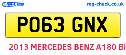PO63GNX are the vehicle registration plates.