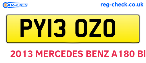 PY13OZO are the vehicle registration plates.
