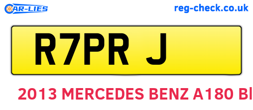 R7PRJ are the vehicle registration plates.