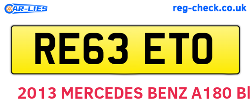 RE63ETO are the vehicle registration plates.