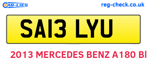 SA13LYU are the vehicle registration plates.