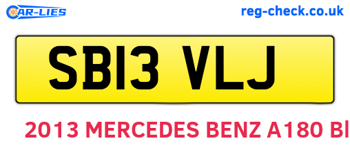 SB13VLJ are the vehicle registration plates.