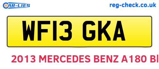WF13GKA are the vehicle registration plates.