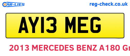 AY13MEG are the vehicle registration plates.