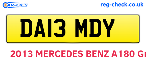 DA13MDY are the vehicle registration plates.
