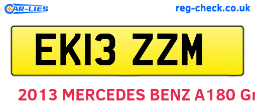 EK13ZZM are the vehicle registration plates.