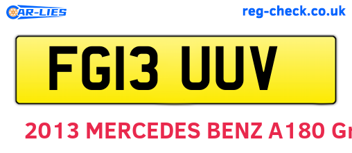 FG13UUV are the vehicle registration plates.