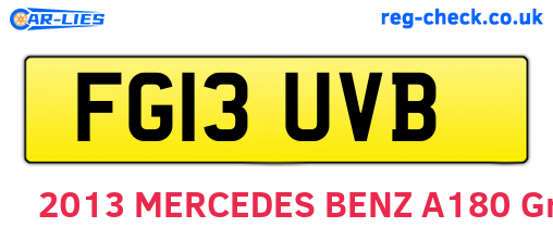 FG13UVB are the vehicle registration plates.