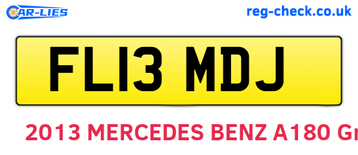 FL13MDJ are the vehicle registration plates.