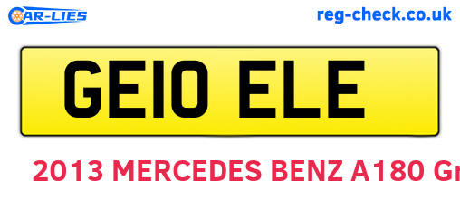 GE10ELE are the vehicle registration plates.