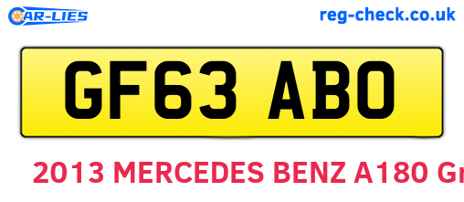 GF63ABO are the vehicle registration plates.
