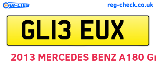 GL13EUX are the vehicle registration plates.