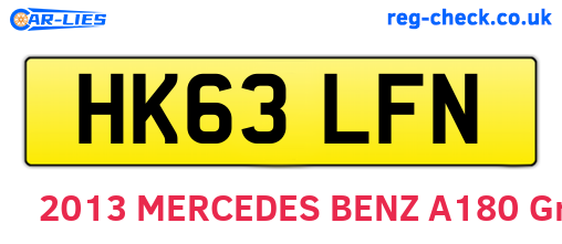 HK63LFN are the vehicle registration plates.