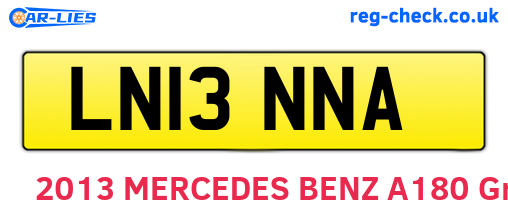 LN13NNA are the vehicle registration plates.