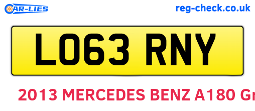LO63RNY are the vehicle registration plates.
