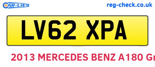 LV62XPA are the vehicle registration plates.