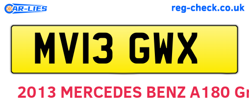 MV13GWX are the vehicle registration plates.