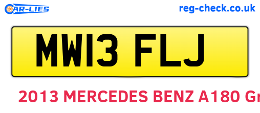 MW13FLJ are the vehicle registration plates.
