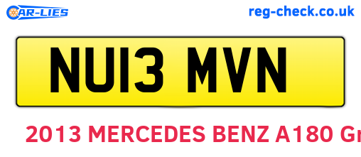 NU13MVN are the vehicle registration plates.