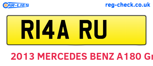 R14ARU are the vehicle registration plates.