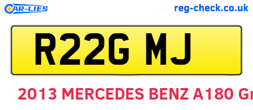R22GMJ are the vehicle registration plates.