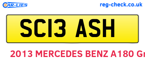 SC13ASH are the vehicle registration plates.