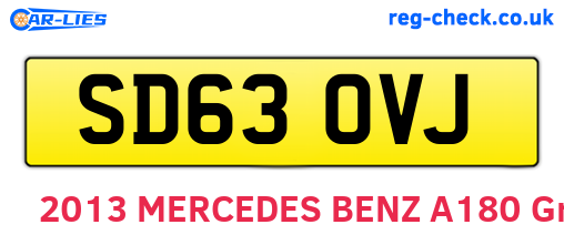 SD63OVJ are the vehicle registration plates.