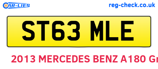 ST63MLE are the vehicle registration plates.