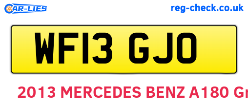 WF13GJO are the vehicle registration plates.
