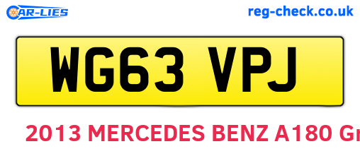 WG63VPJ are the vehicle registration plates.