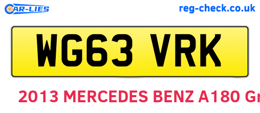 WG63VRK are the vehicle registration plates.