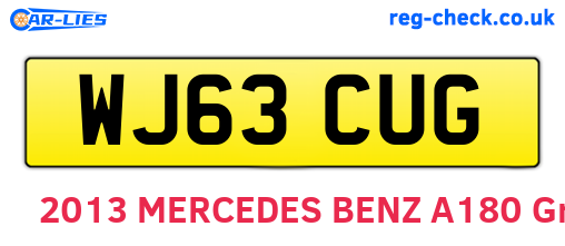 WJ63CUG are the vehicle registration plates.