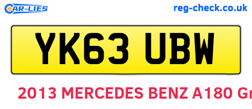 YK63UBW are the vehicle registration plates.