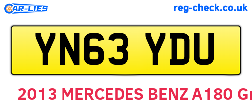 YN63YDU are the vehicle registration plates.