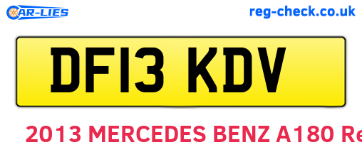 DF13KDV are the vehicle registration plates.